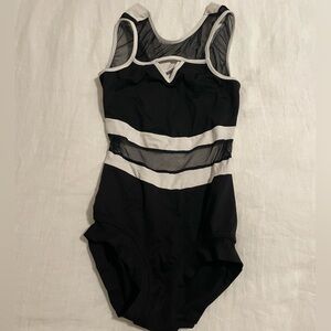Five Dancewear black and white leotard